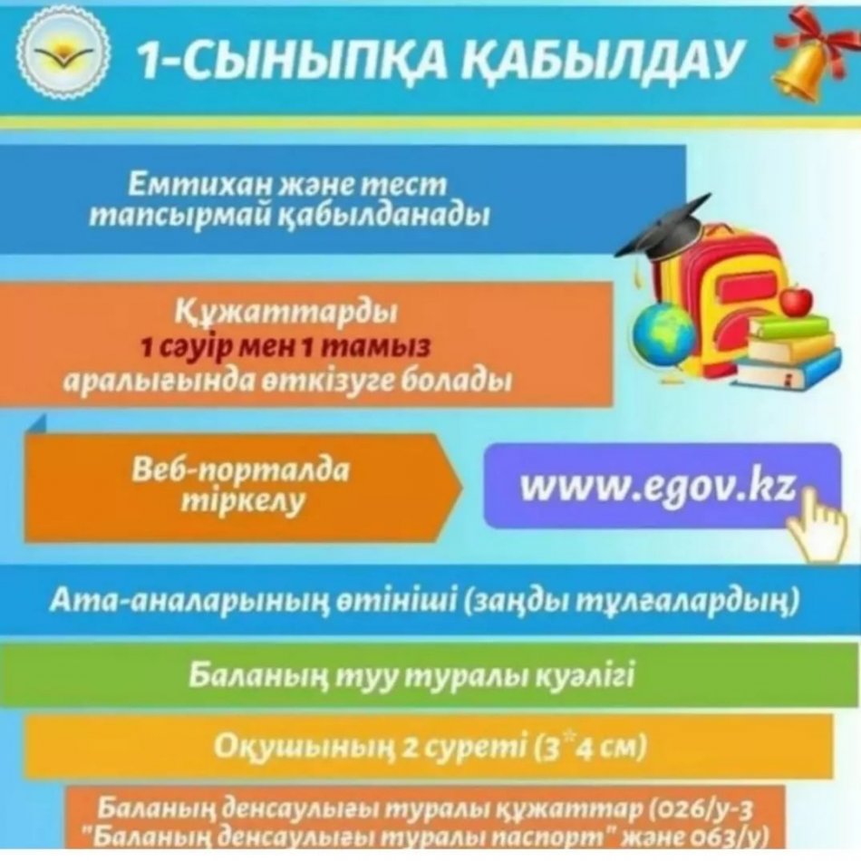 1-сыныпқа қабылдау